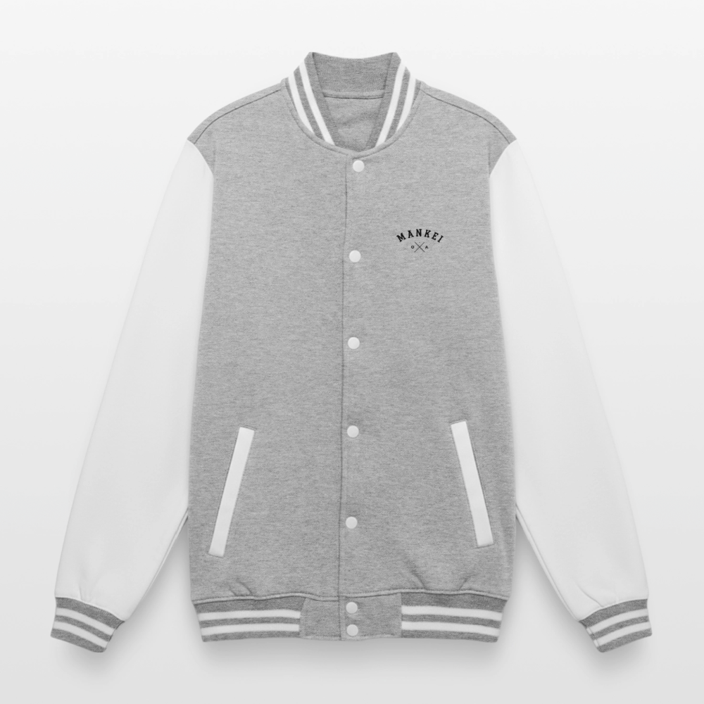 Mankei Classic - College-Sweatjacke - Grau meliert/Weiß