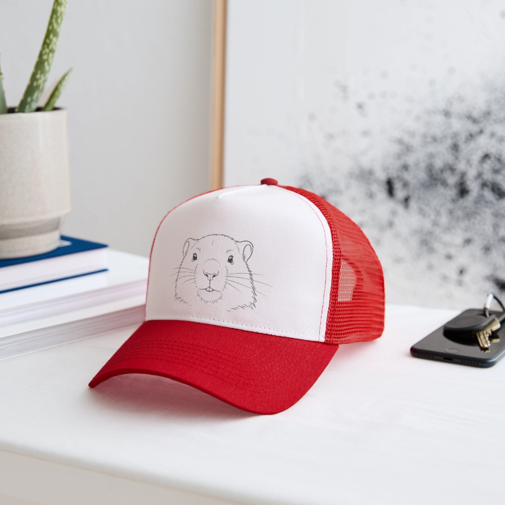 Fineline - Trucker Cap - Weiß/Rot