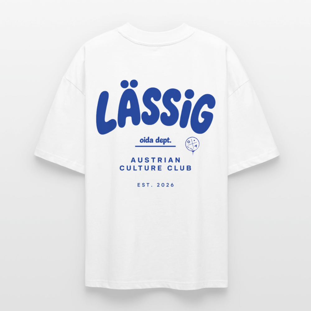 LÄSSIG - OVERSIZED WOMEN's BIO TEE - Weiß