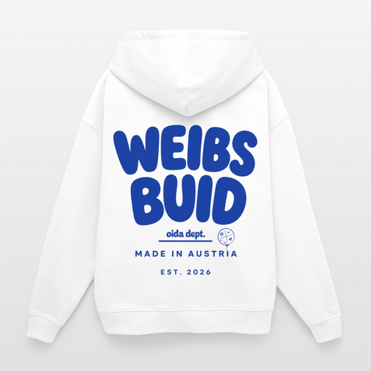 Weibsbuid - Oversized Frauen Hoodie - Weiß