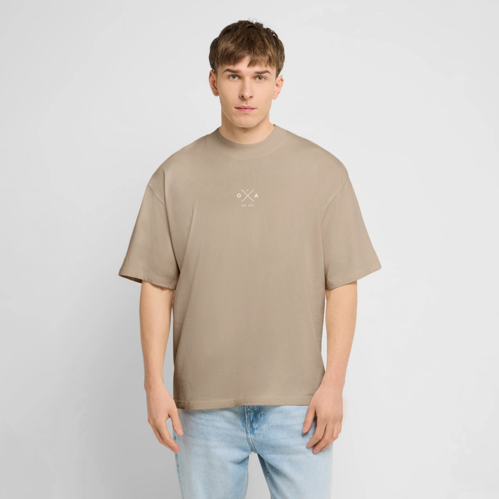 LAUSBUA - OVERSIZED MEN's BIO TEE - Steingrau