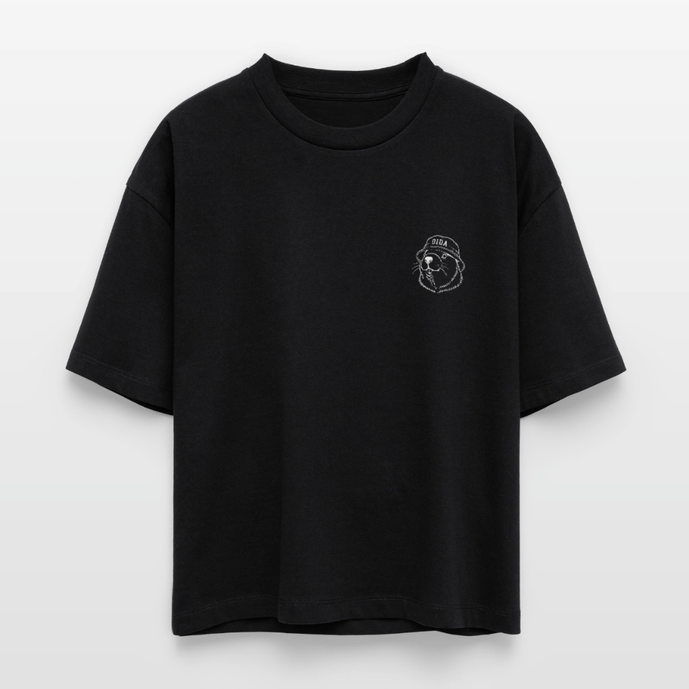 Fineline Mankei - Frauen Boxy Bio-T-Shirt - Schwarz