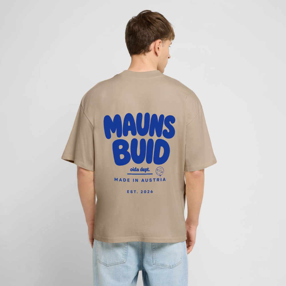 Maunsbuid -  Oversized Männer Bio T-Shirt - Steingrau