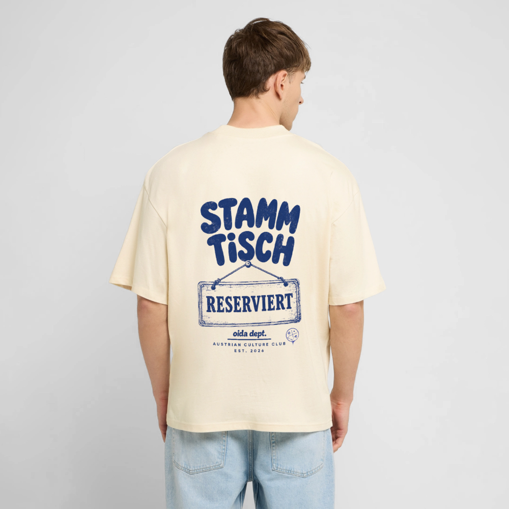 Stammtisch -  Oversized Männer Bio Tee - Natur
