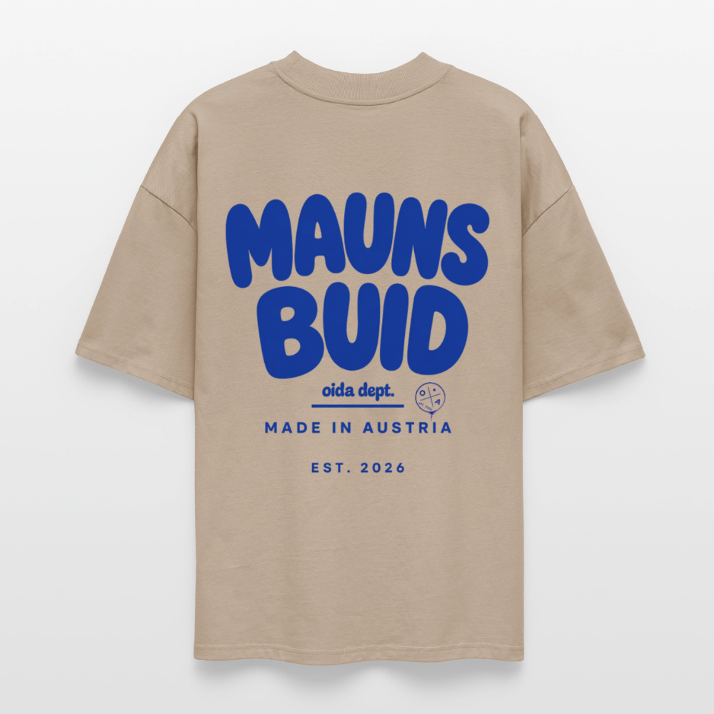 Maunsbuid -  Oversized Männer Bio T-Shirt - Steingrau