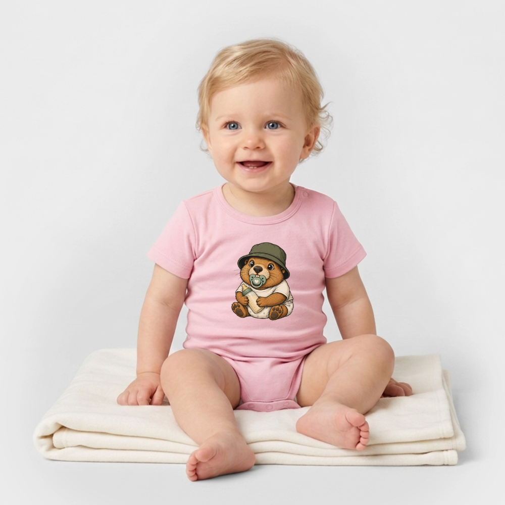 Mankei - Organic Kurzarm-Babybody - Hellrosa