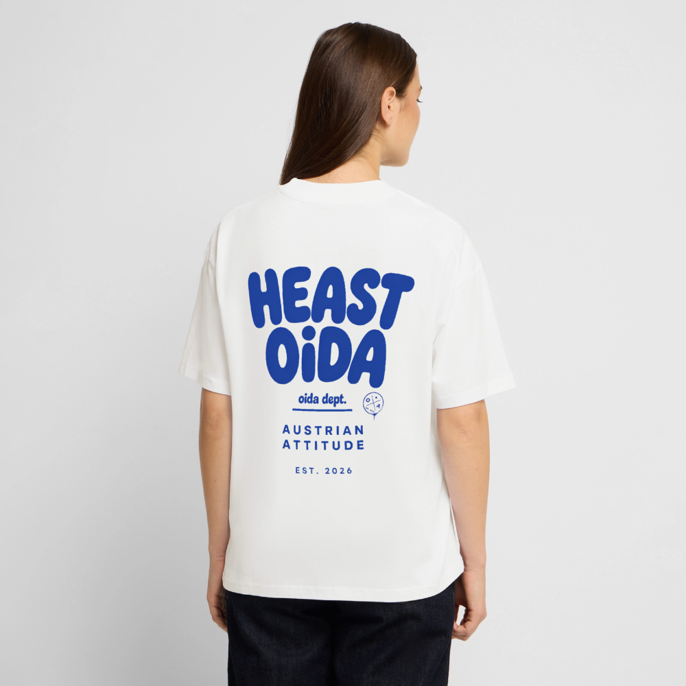 HEAST OIDA - OVERSIZED WOMEN's BIO TEE - Weiß