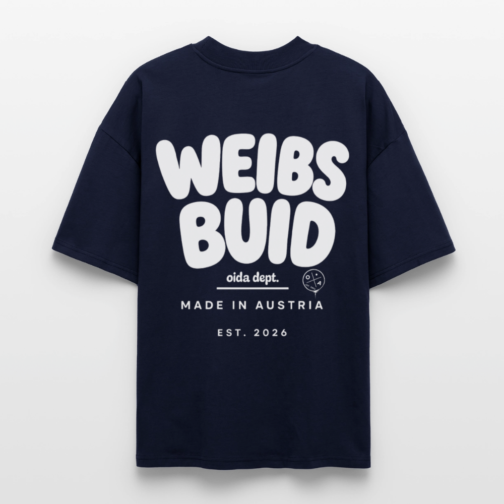 Weibsbuid -  Oversized Frauen Bio T-Shirt - Navy