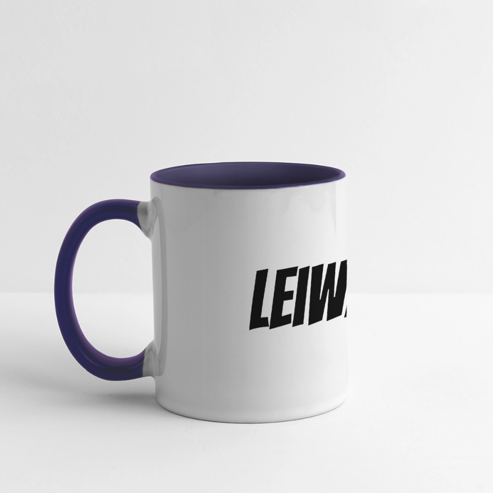 Tasse Leiwaund. - Weiß/Kobaltblau