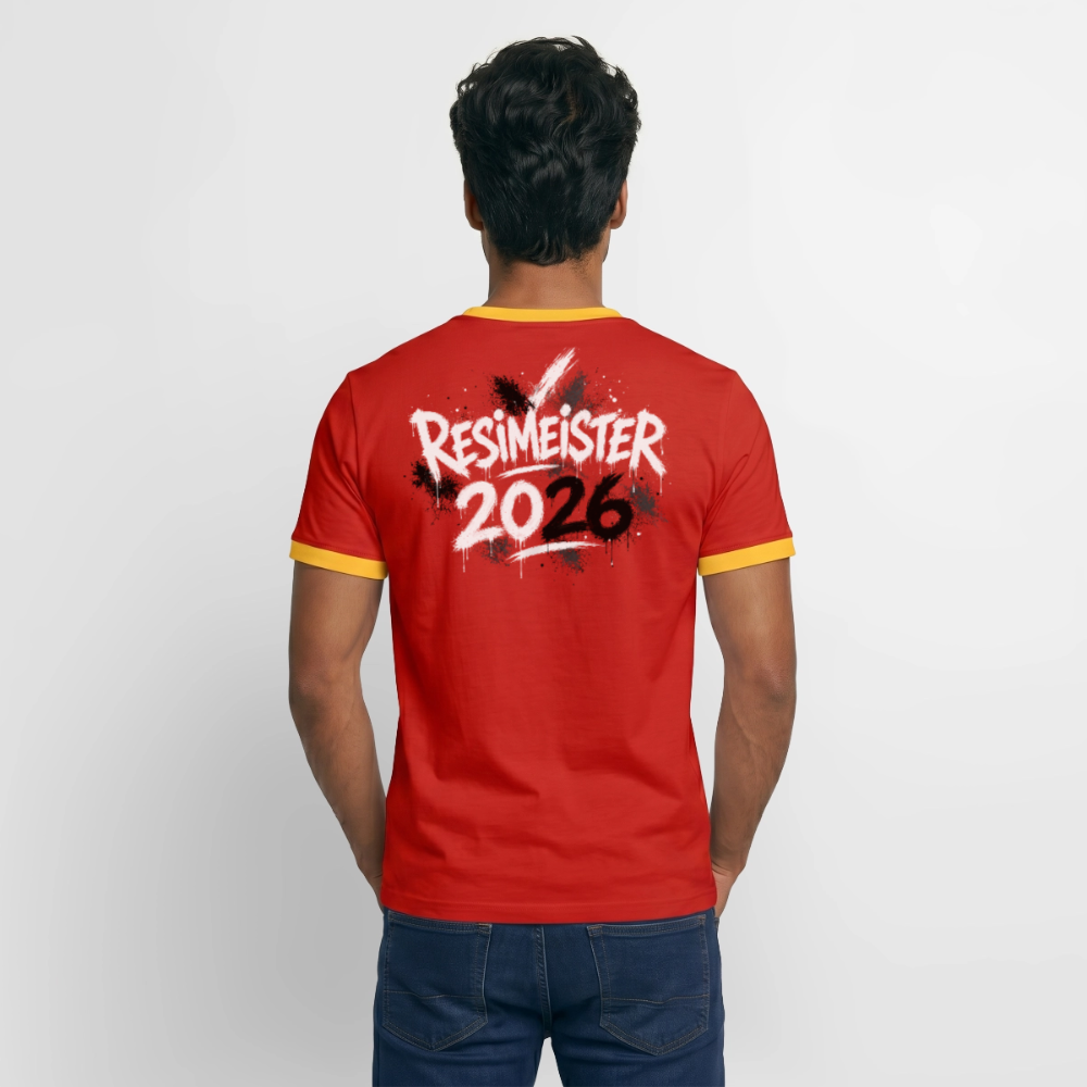 Resimeister Männer Kontrast-T-Shirt - Rot/Gelb 