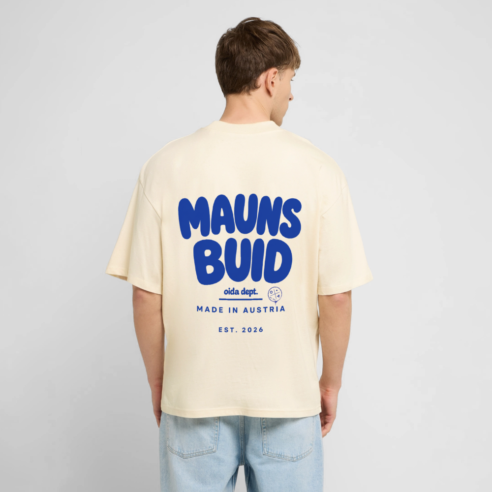 Maunsbuid -  Oversized Männer Bio T-Shirt - Natur
