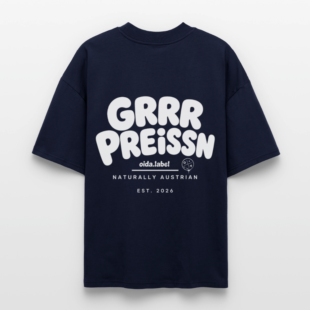 Preisen - Oversized Männer Bio Tee - Navy