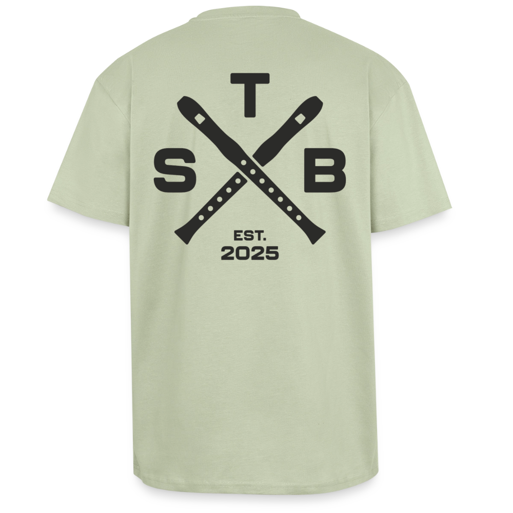 STB x Mankei Backprint - Oversized Unisex T-Shirt - Leichtes Salbeigrün 