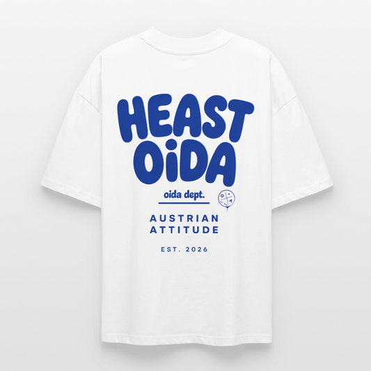 HEAST OIDA - OVERSIZED WOMEN's BIO TEE - Weiß