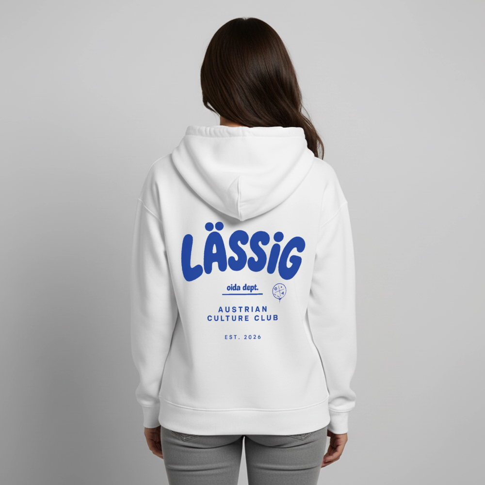 LÄSSIG - OVERSIZED WOMEN's HOODIE - Weiß