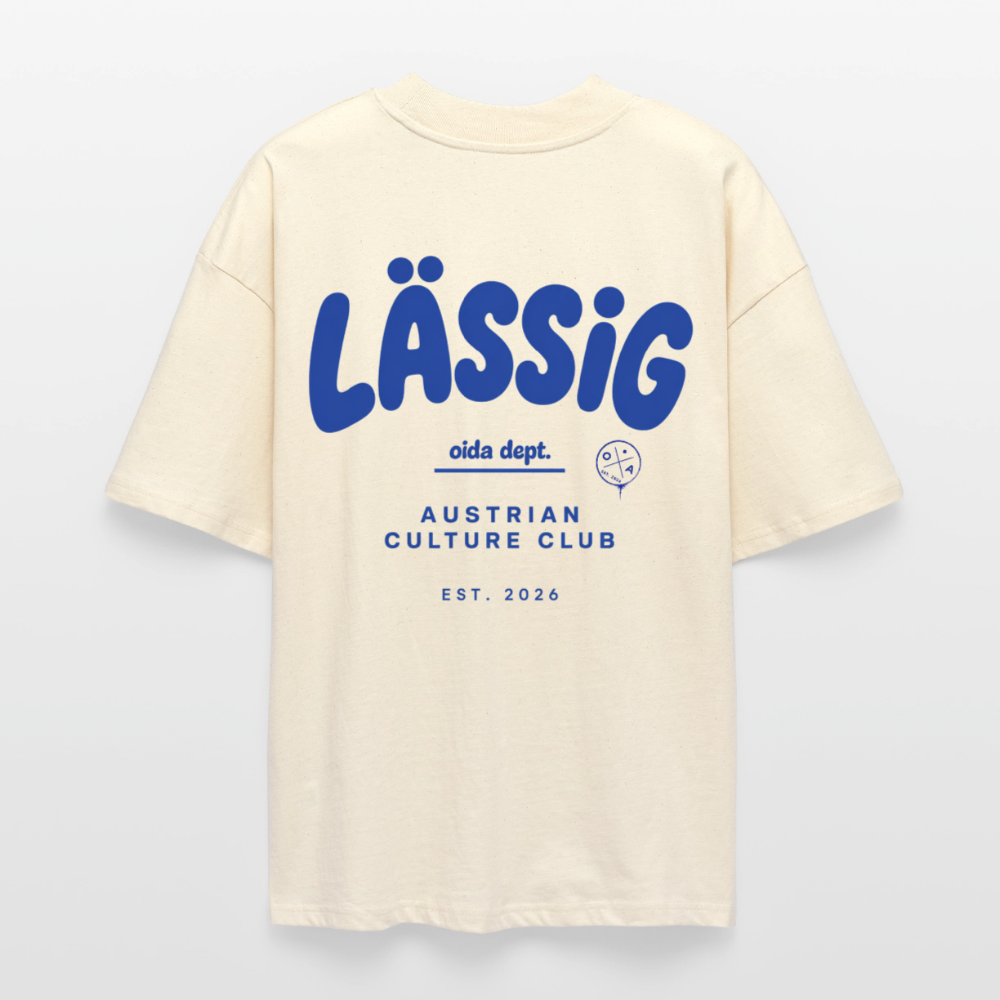 LÄSSIG - OVERSIZED WOMEN's BIO TEE - Natur