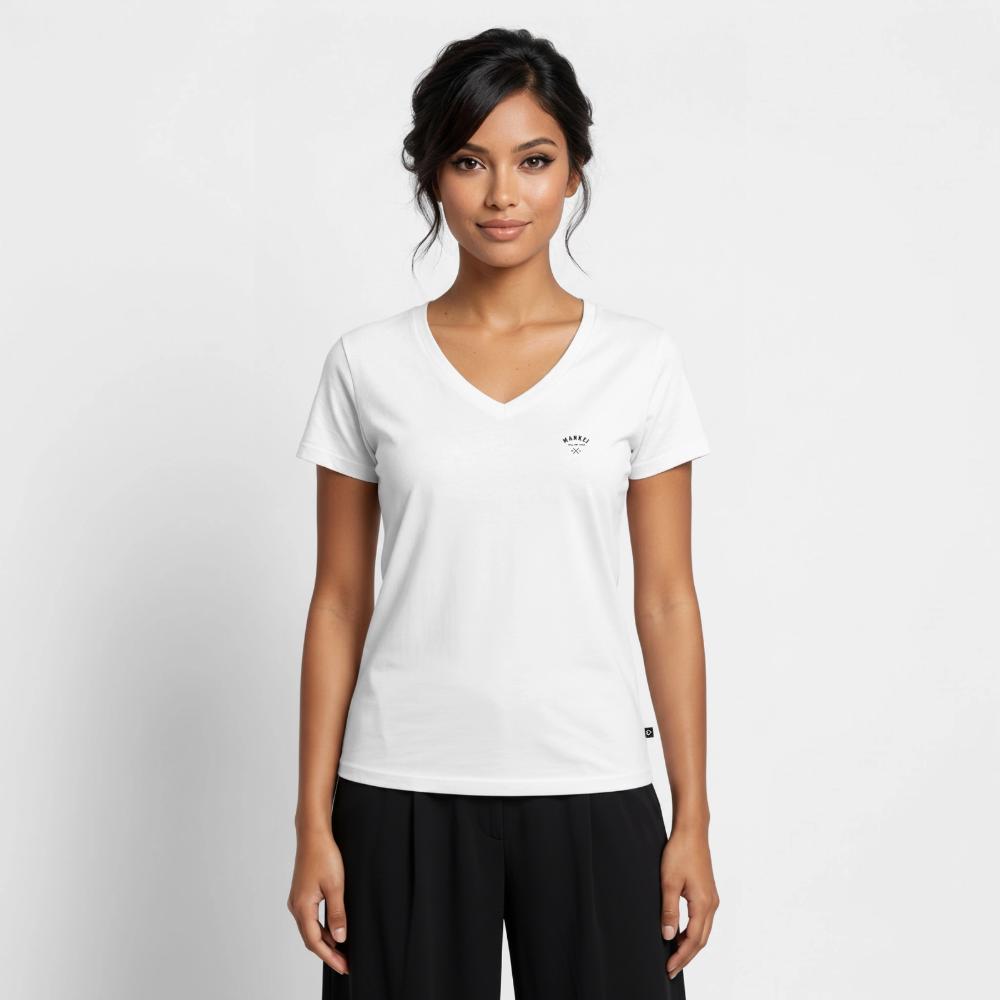 Mankei classic - Frauen Bio-T-Shirt mit V-Ausschnitt - Weiß