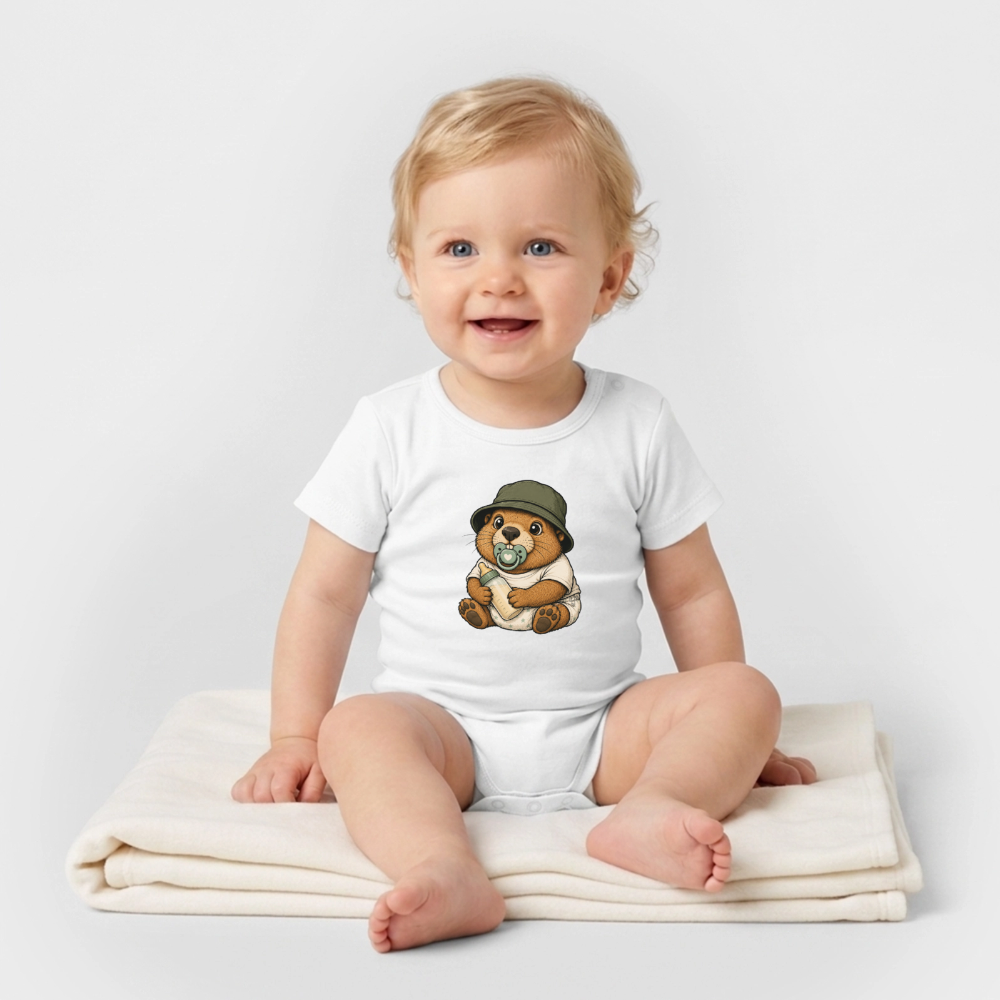 Mankei - Organic Kurzarm-Babybody - Weiß