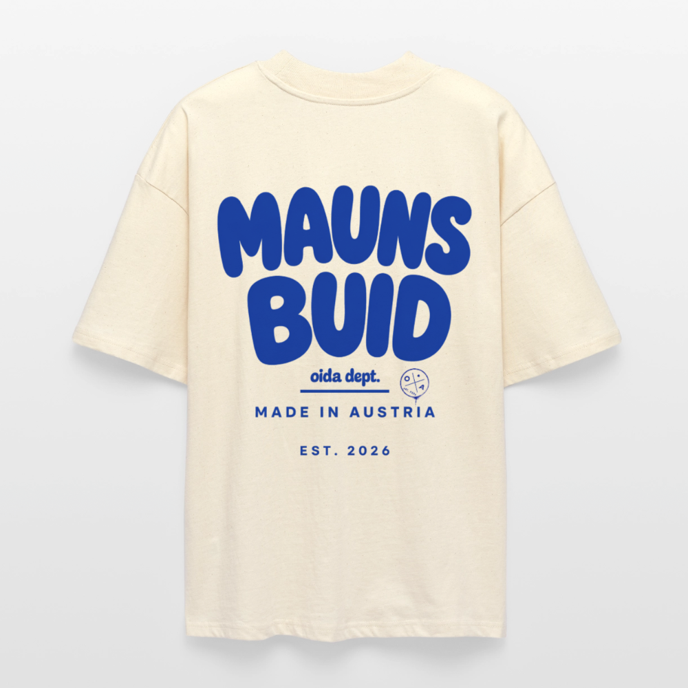 Maunsbuid -  Oversized Männer Bio T-Shirt - Natur