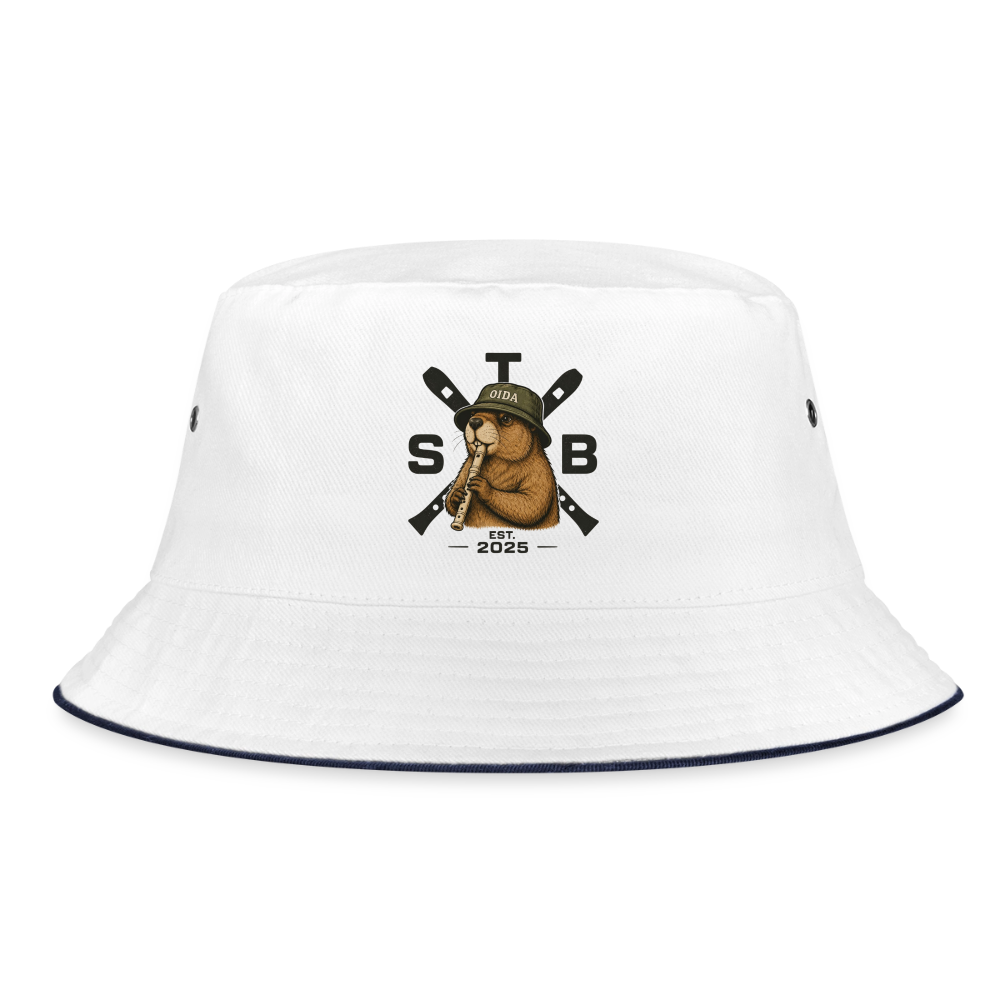 STB x Mankei - Bucket Hat - Weiß/Navy