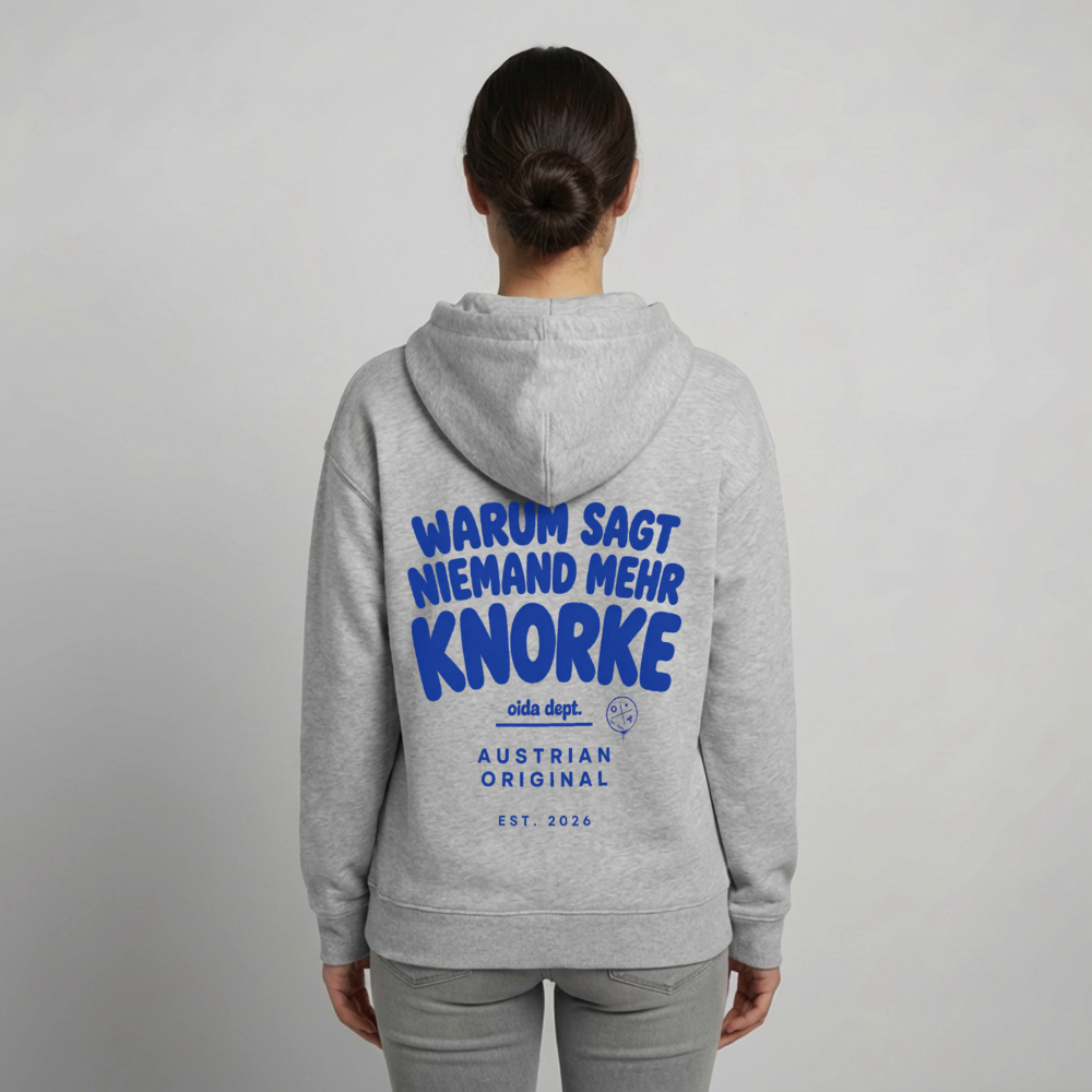 Knorke? - Oversized Frauen Hoodie - Grau meliert