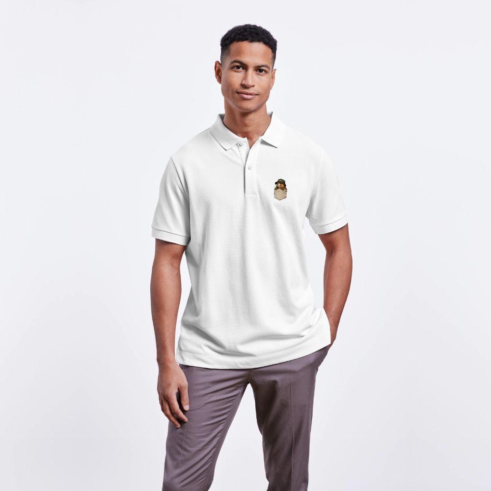 Brusttasche - Herren Bio-Poloshirt - Weiß