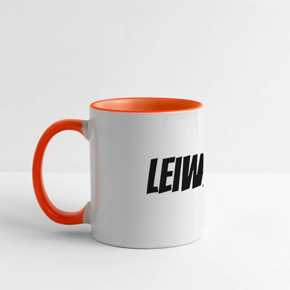 Tasse Leiwaund. - Weiß/Orange