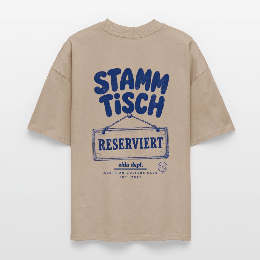 Stammtisch -  Oversized Männer Bio Tee - Steingrau