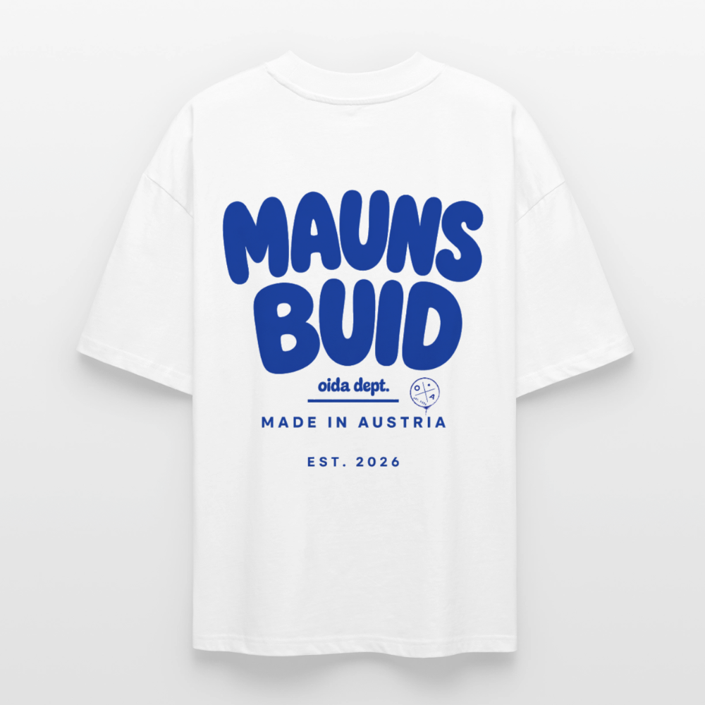 Maunsbuid -  Oversized Männer Bio T-Shirt - Weiß
