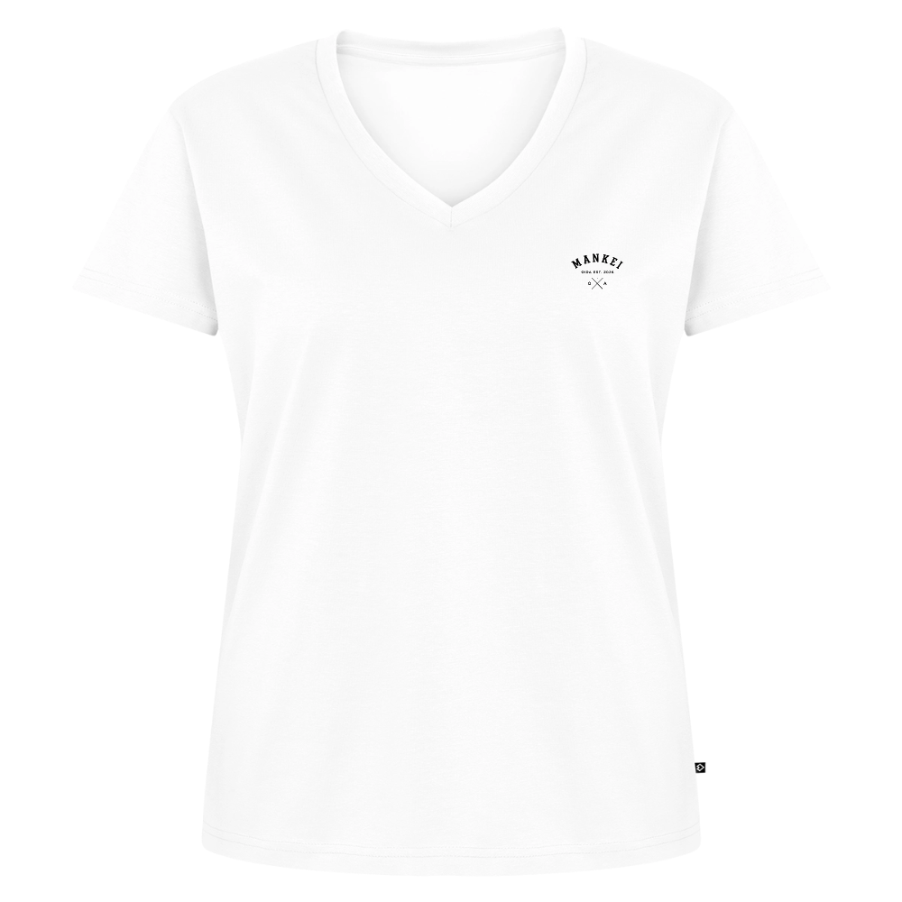 Mankei classic - Frauen Bio-T-Shirt mit V-Ausschnitt - Weiß