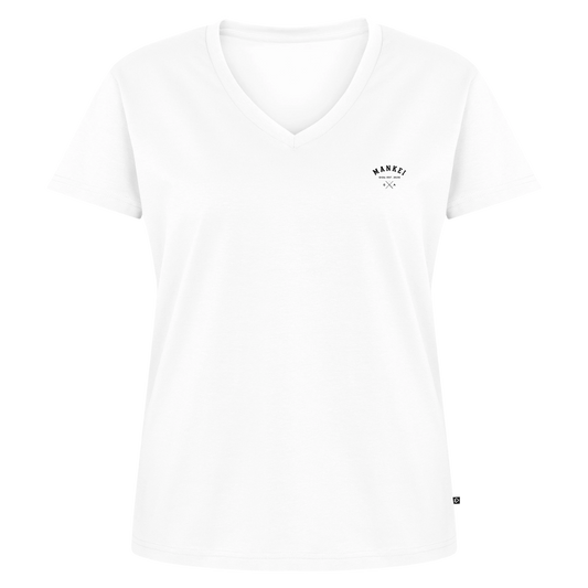 Mankei classic - Frauen Bio-T-Shirt mit V-Ausschnitt - Weiß
