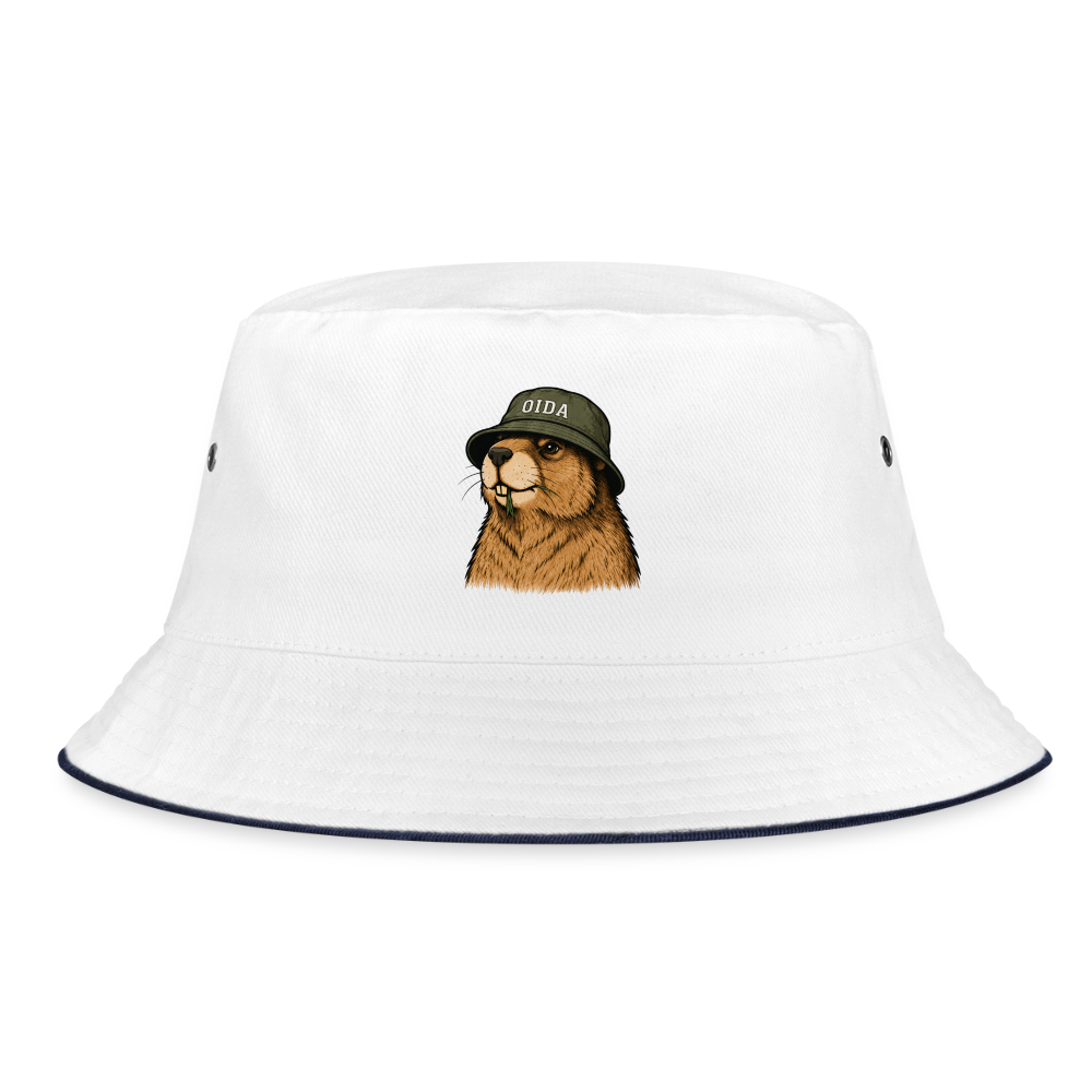 MANKEI - Bucket Hat - Weiß/Navy