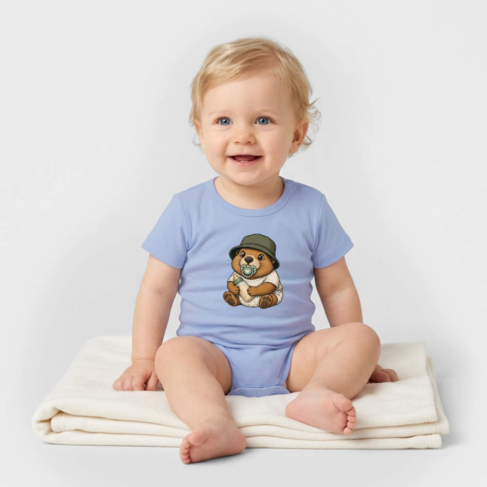 Mankei - Organic Kurzarm-Babybody - Sky