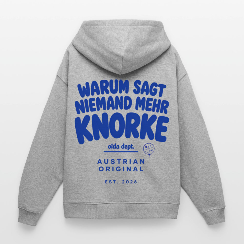 Knorke? - Oversized Frauen Hoodie - Grau meliert
