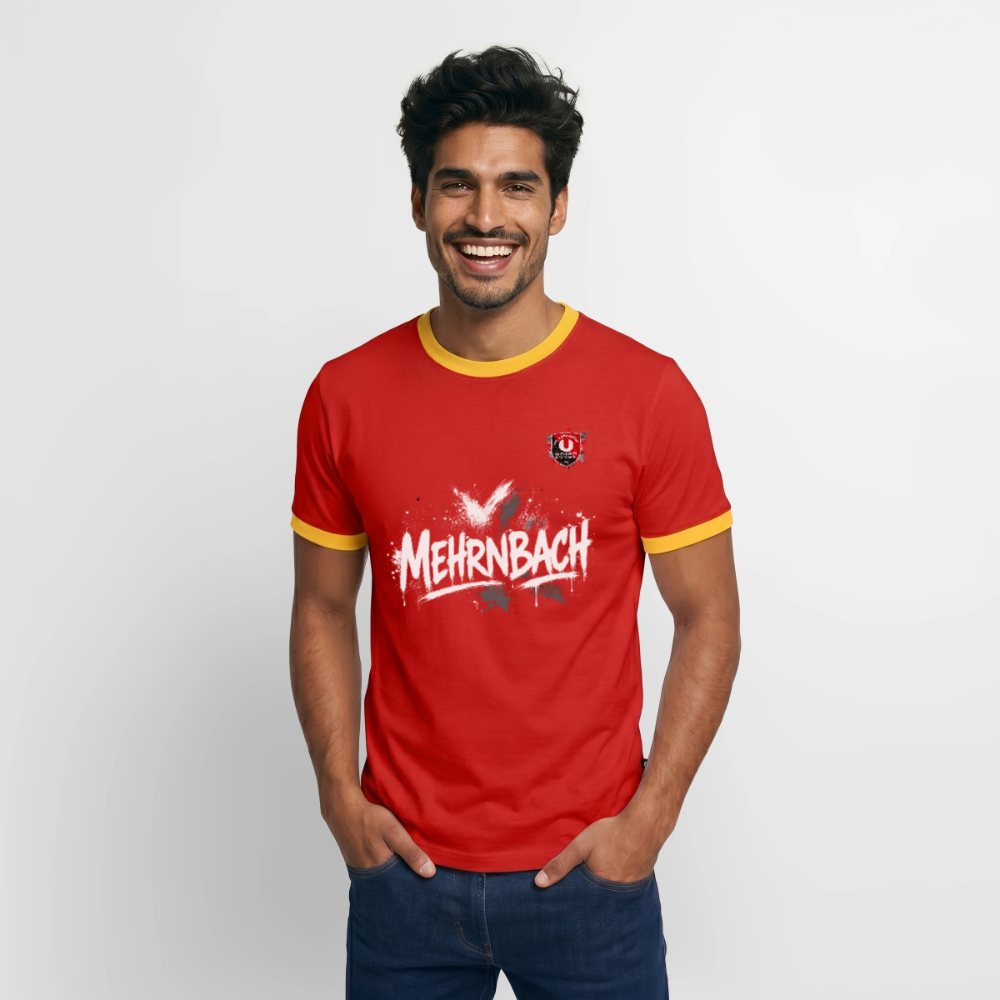 Resimeister Männer Kontrast-T-Shirt - Rot/Gelb 