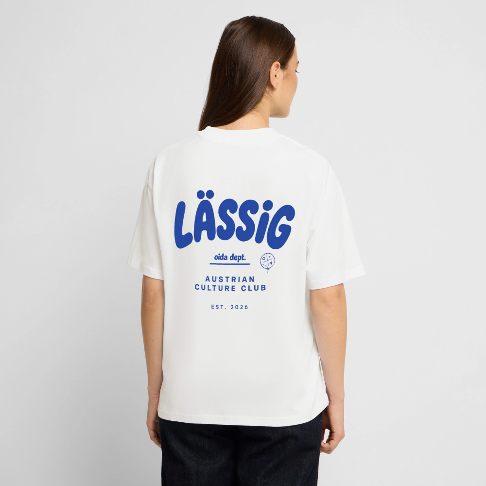 LÄSSIG - OVERSIZED WOMEN's BIO TEE - Weiß