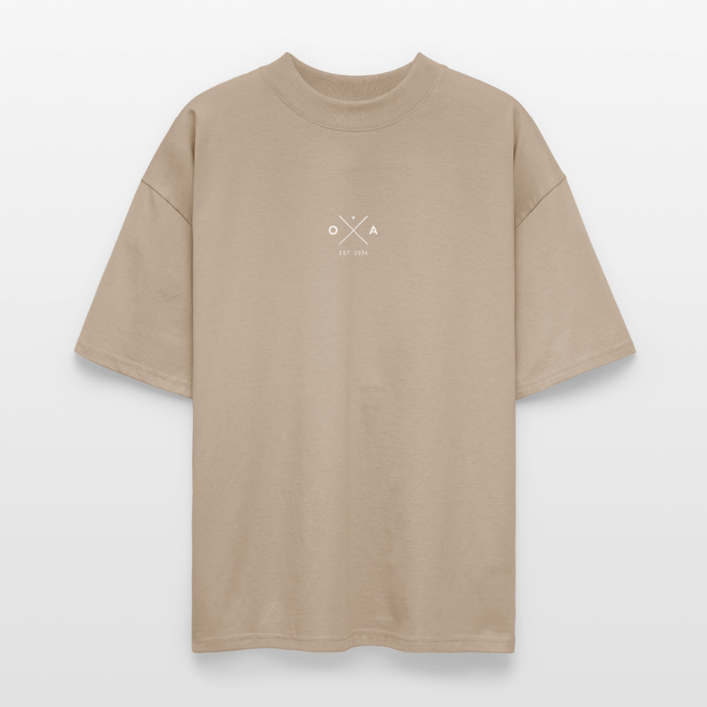 LAUSBUA - OVERSIZED MEN's BIO TEE - Steingrau