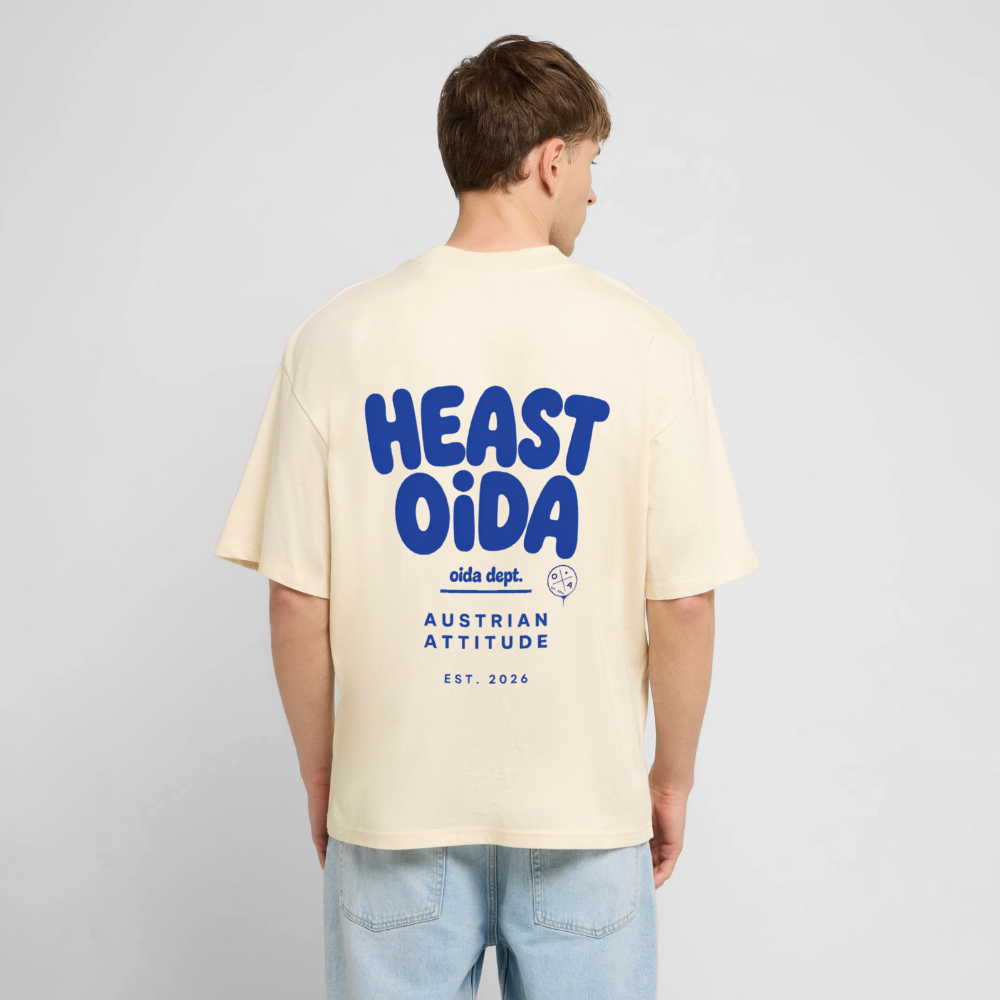 HEAST OIDA - OVERSIZED MEN's BIO TEE - Natur