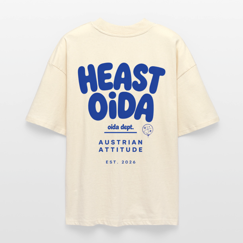 HEAST OIDA - OVERSIZED MEN's BIO TEE - Natur
