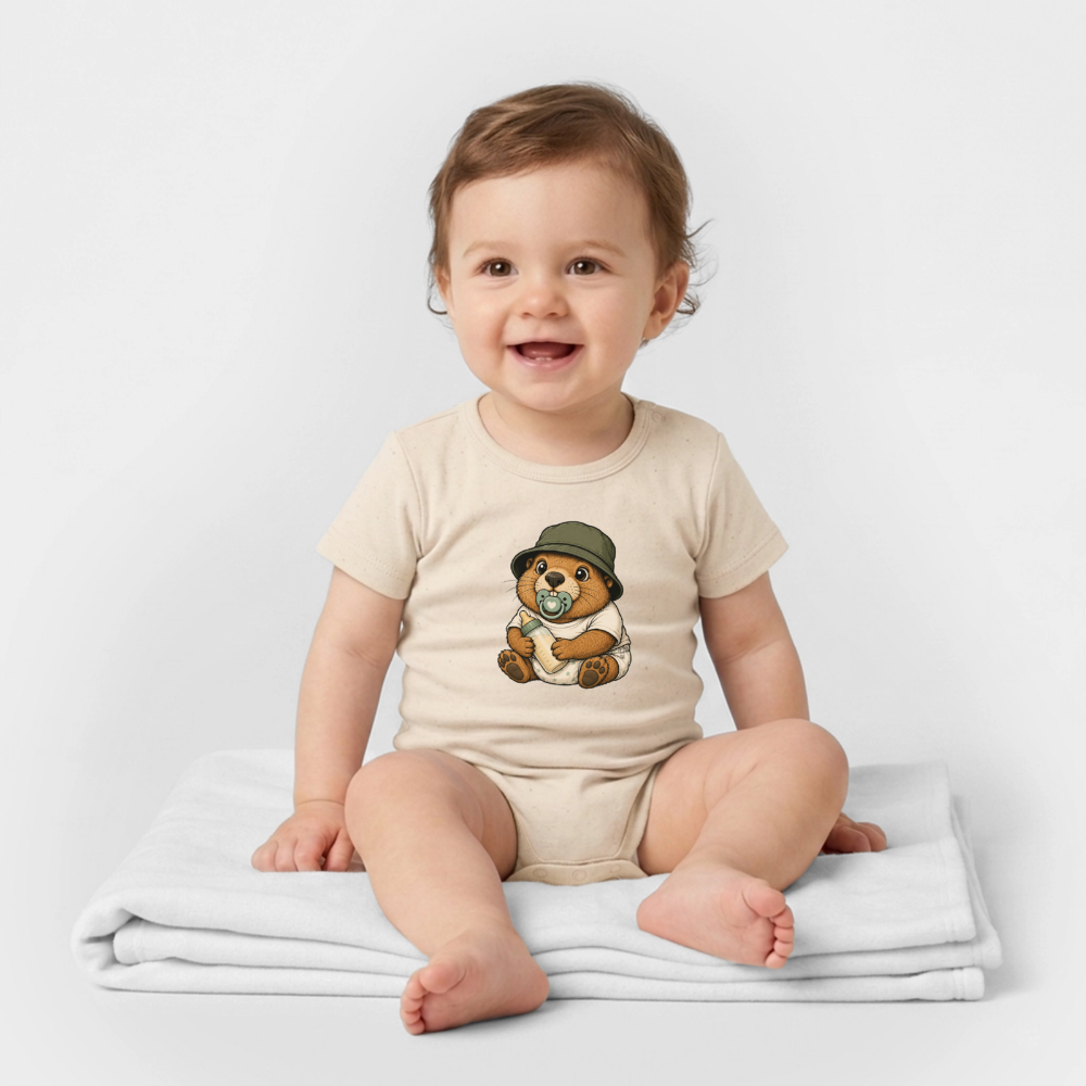 Mankei - Organic Kurzarm-Babybody - Natur