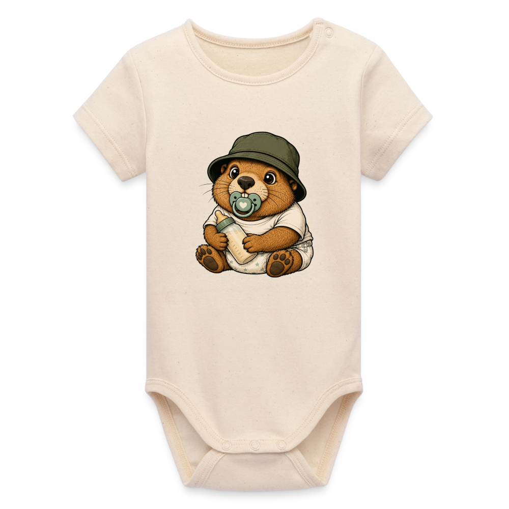 Mankei - Organic Kurzarm-Babybody - Natur