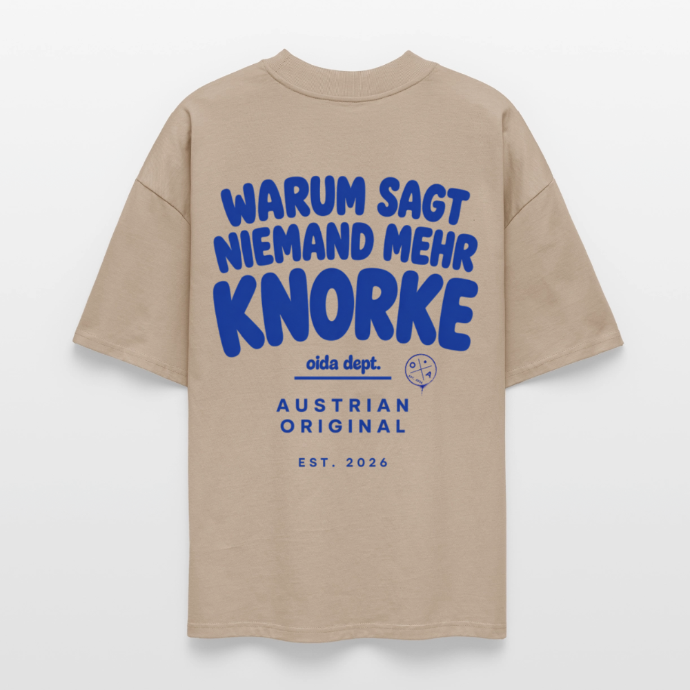 KNORKE? - OVERSIZED MEN‘s BIO TEE - Steingrau