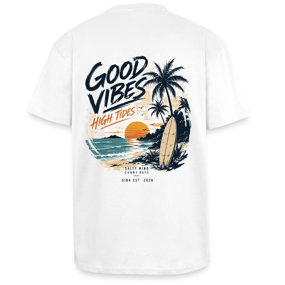 Gold Vibes - Oversized T-Shirt - Weiß
