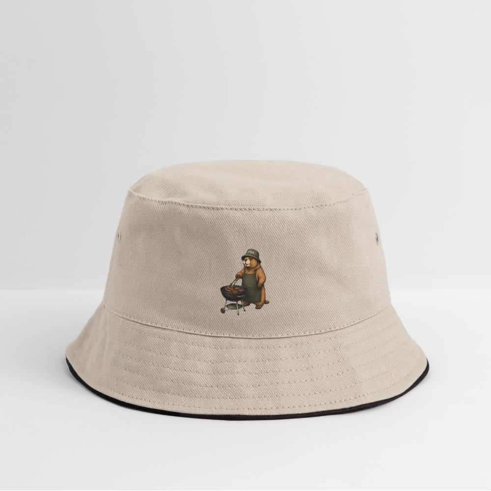 BBQ Mankei - Bucket Hat - Khaki/Schwarz