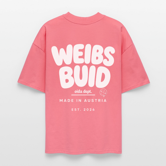 Weibsbuid -  Oversized Frauen Bio T-Shirt - Pink 