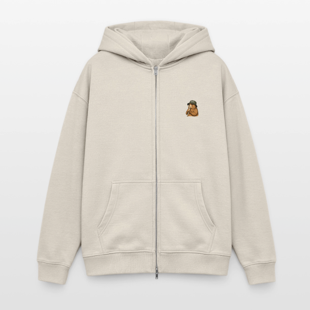 STB x Mankei - Oversized Unisex Zip Hoodie - Beige