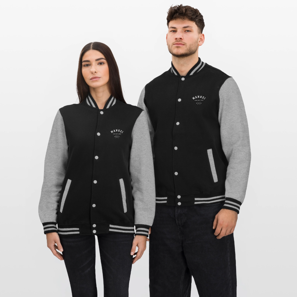 Mankei Classic - College-Sweatjacke - Schwarz/Grau meliert