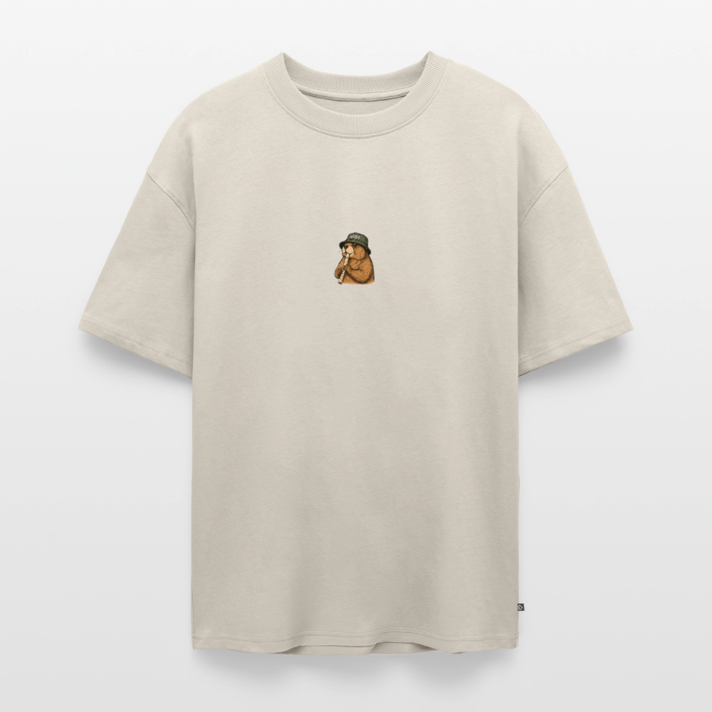 STB x Mankei Backprint - Unisex Oversized Bio T-Shirt - Beige
