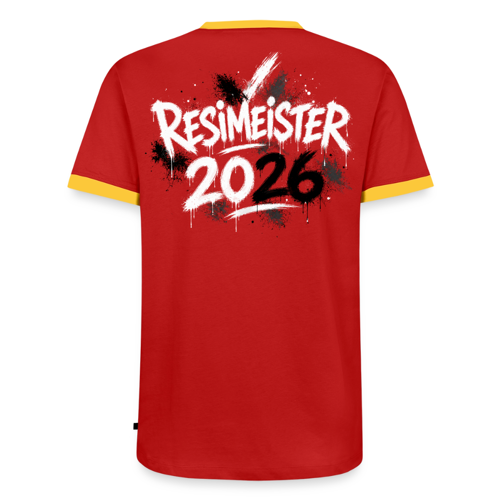 Resimeister Männer Kontrast-T-Shirt - Rot/Gelb 