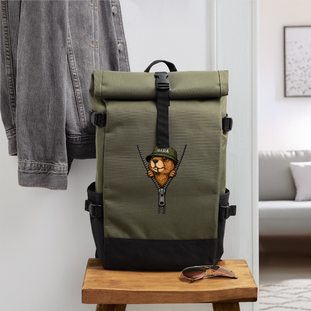 Mankei - Rolltop Rucksack - Olive/Schwarz